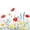 Floral- Red Yellow, variant on Duangreer Colorful Floral Shower Curtain, Watercolor Botanical Wildflower Bathroom Curtain with 12 Hooks, 72x72 Inches