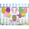 Colorful Outdoor or Inside Easter Bunny and Eggs Hanging Banner