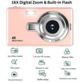 thumbnail image 3 of MAKATA 4K Digital Camera for Kids Teens, Boys Girls  Student (PINK) Point and Shoot Camera 50 MP 16X Zoom 1080P HD 32GB SD Card Autofocus Rechargeable Battery Vlogging Birthday Holiday Gift, 3 of 9