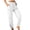 White, variant on Jogger Pants for Women Cuffed Quick Dry Elastic High Waist Drawstring Lightweight Long Pants Solid Color Versatile Casual Sports Pants with Pockets