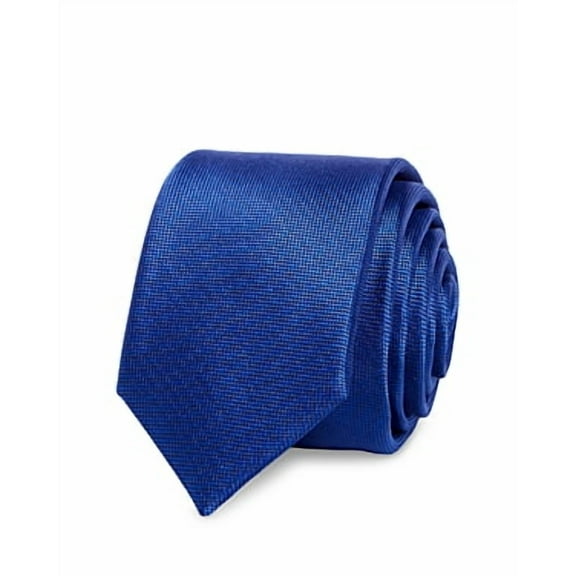 The Men's Store  Solid Silk Skinny Tie Blue Combo Necktie