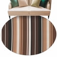 thumbnail image 2 of Round Area Rug 6 Ft, Brown Black Stripes Washable Non-Slip Circle Carpet for Living Room/Bedroom, Farmhouse Vintage Abstract Lines Low-Profile Indoor Mats Collection Rugs for Residential, 2 of 7