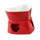 thumbnail image 5 of Cuenco de cerámica para caldera de fuego, calentador de velas con forma de corazón, mini olla para fondue Rojo, 5 of 9