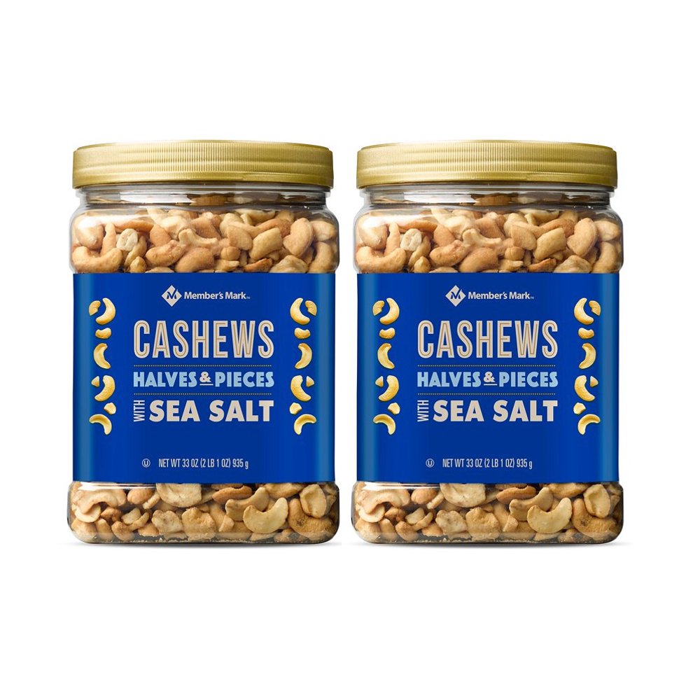 2 Pack M.M Cashew Halves and Pieces with Sea Salt (33 oz.) Walmart