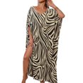 thumbnail image 2 of Tqyyweavej Women Floral Print Kaftan Dresses Plus Free Size Lightweight Beach Cover Up Casual Long Popular Swimsuits Coverups, 2 of 4