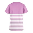 thumbnail image 4 of Xfvqtps Striped Scrub Tops for Women Wrinkle-Resist Nursing Uniform Casual V-Neck Print Short Sleeve Nurse Top with Pocket Pink, 4 of 5