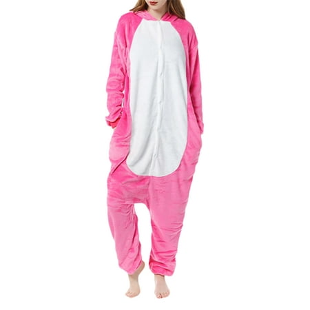 

RSRZRCJ Women Animal Romper Pajamas Long Sleeve Hooded Furry Kangaroo/ Bear/ Zebra/ Unicorn Velvet Jumpsuit