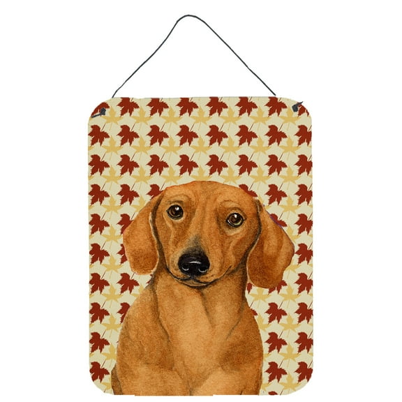 Carolines Treasures LH9087DS1216 Dachshund Fall Leaves Portrait Wall or Door Hanging Prints 12WX16H multicolor