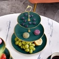 thumbnail image 5 of 3-Tier Dessert Stand | European-Style Luxury Snack Tray | Multi-Level Fruit & Candy Dish for Coffee Table | Plastic, 38x25x25cm, 5 of 6