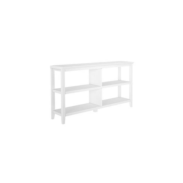 2-Tier Low Wooden Bookcase, White