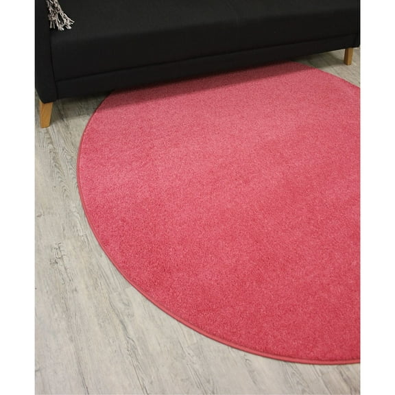 Koeckritz Rugs Kid Crossing Soft Area Rug, 8'x10' Oval, Light Pink, for Living Room, Bedroom