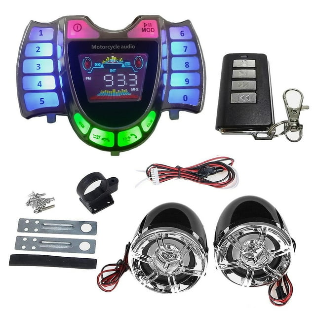 Altavoces estéreo para motocicleta, reproductor MP3 Bluetooth, resistente al agua