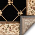 thumbnail image 5 of Well Woven Timeless Fleur De Lis Trellis Floral Border Black 2'3" x 7'3" Runner Area Rug, 5 of 8
