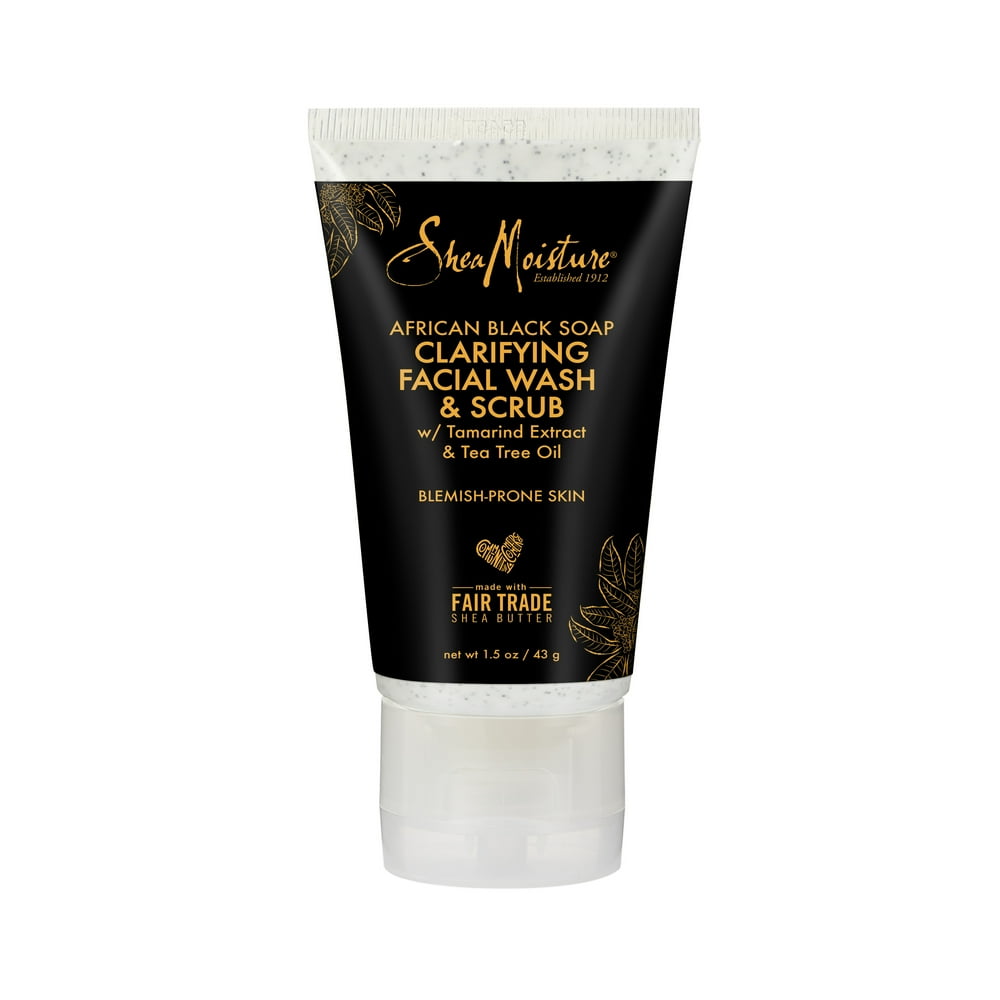 SheaMoisture African Black Soap Clarifying Facial Wash & Scrub 1.5 oz