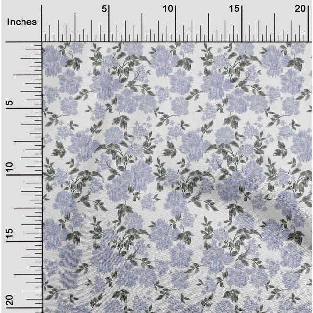 oneOone Polyester Lycra Fabric Leaves & Floral Ikat Print Fabric BTY 56 Inch Wide