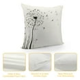thumbnail image 4 of JEUXUS  Throw Pillow Cushion Cover Pack of Monochrome s Blowing in The Wind Fluffy Flower Romance Theme, Zippered Double-Side Digital Print Decor, White and Black, 4 of 5