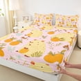 thumbnail image 4 of Erosebridal Yellow Funny Capybara Queen Sheet Sets,Cute Orange Pattern Bed Set For Capybara Lovers 4-Piece, 4 of 6