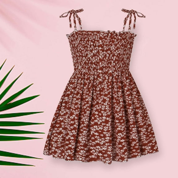 Herrnalise Summer Toddler Baby Girls Sleeveless Sling Dress Graphic Print Children's Clothing summer sale