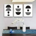 thumbnail image 3 of Modern Black and White Abstract Boho Wall Art Prints, Minimalist Sun Line Geometric Canvas Paintings, Neutral Contemporary Simple Aesthetic Poster Pictures for Bedroom Bathroom Home Room Decor Set of, 3 of 6