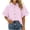 Pink, variant on DYTTDG Women's Striped Button Down Shirt, Short Sleeve Collared Blouse with Chest Pocket, Loose Fit Casual Top for Summer & Fall