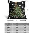 thumbnail image 4 of Christmas Pillow Covers 18X18 Inch Xmas Tree Polka Dot Snowflake Decorative Pillow Cases Black Winter Holiday Cotton Linen Throw Pillows Set of 2 Farmhouse Home Decor For Sofa Couch Bedroom Outdoor, 4 of 7