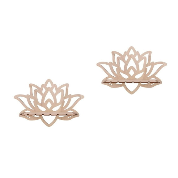 Hemoton 2pcs Flower Shaped Corner Shelf Wall Wooden Floating Shelf Crystal Display Shelf Wall Shelf Decoration for Stone Storage Shelf Living Room