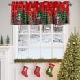thumbnail image 4 of Valances for Windows Red Christmas Rod Pocket Cafe Window Treatments Valance Curtains for Kitchen Bathroom Laundry Basement Windows 54"x18", 4 of 7