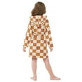 thumbnail image 4 of FORMRS Niños Bathrobe Unisex Hooded Robe Soft Plush Pajamas Sleepwear, Size 2-3T, Rusty Orange Plaid, 4 of 7