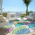 thumbnail image 6 of Addison Rugs Chantille Indoor/Outdoor Transitional Floral White Washable Round Rug, 8' x 8', 6 of 6