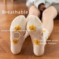 thumbnail image 6 of PIKADINGNIS Calf Socks 5 Pairs for Women 5-10 Cute Casual Chic Trendy Argyle Vintage Ankle Flower Print Cotton Breathable, 6 of 7