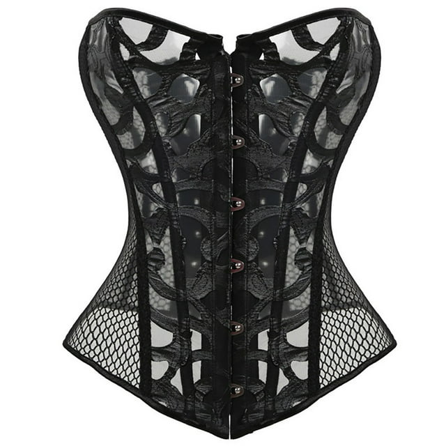 Bangcool Overbust Corset Bustier Lace-up Adjustable Waist Bustier Wedding Dress Corset
