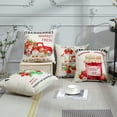 thumbnail image 5 of Set of 4 Outdoor Waterproof Decorative Throw Pillow Covers 18x18 Inch Linen Pillow Covers Square Cushion Case Garden Pillowcase Pillows Shell for Patio Furniture Couch Tent (Strawberry Farm), 5 of 6