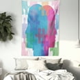 thumbnail image 3 of Puzzle Print Tapestry, Colorful Man and Woman Portrait Silhouettes Psychology Themed Illustration, Wall Hanging for Bedroom Living Room Dorm Decor, 40W X 60L Inches, Multicolor, by Ambesonne, 3 of 5