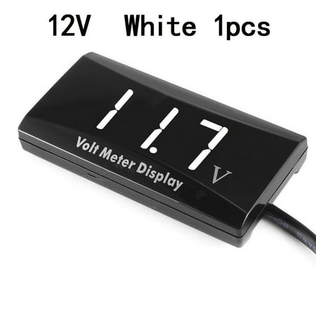 

BCLONG 1pcs multi-color 12V digital LED display voltage surface panel meter for car
