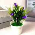 thumbnail image 3 of Farfi Plastic Artificial Bonsai Faux Plant Fake Potted Flower Home Office Garden Party Decor (Purple), 3 of 13