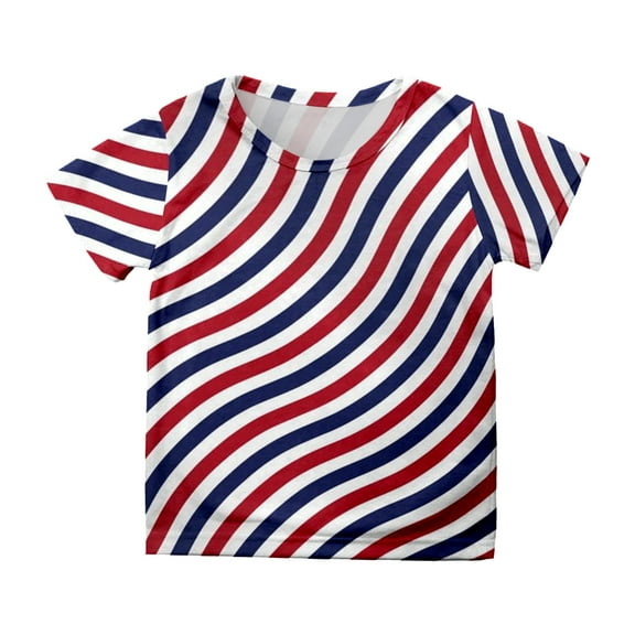 PEASKJP Kids Patriotic Shirt Kid 4th of July T-Shirts Boys Girls American Flag Shirt Patriotic Top Short Sleeve Tees,Size 8-9 Years