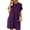 PURPLE, variant on Women T Shirt Dresses Casual Short Sleeve Crewneck Midi Dresses Flowy Beach Sundress with Pockets with Pockets Swing Vacation Holiday Summer Dresses Solid color Purple Size XL