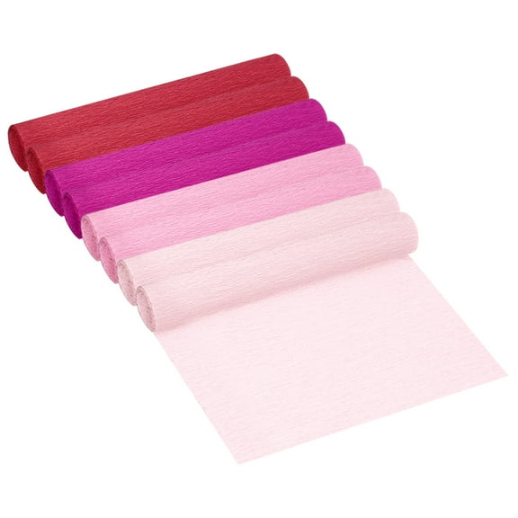 Uxcell 65.6ft Crepe Paper Roll, 8 Roll 4 Color 10" Width Paper Streamer, Pink Series