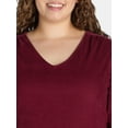 thumbnail image 2 of Time and Tru Women's Tiered Corduroy Dress with Long Sleeves, Sizes XS-XXXL, 2 of 5