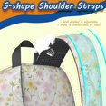 thumbnail image 4 of 17 Inch Lightweight Backpack,PVC Waterproof Oxford Fabric, Ergonomically Designed, with Large Capacity, Floral Flowers Print, 4 of 5