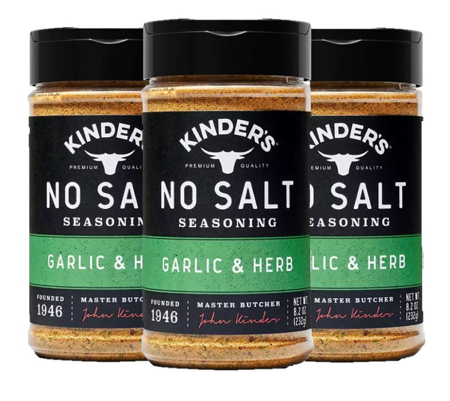 3 Pack Kinder's No Salt Garlic and Herb Seasoning Blend (8.2 Ounce