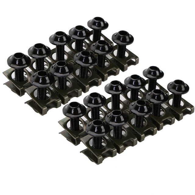 20 Piezas Negro CNC M6 6 Mm de Tornillos de de Sujeción Tornillo de Tuerca de Montaje Zulema kit de pernos de la motocicleta