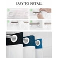 thumbnail image 5 of No Hook Shower Curtain with Snap in Liner, Blue and Black Gradient Hotel Shower Curtains for Bathroom, Washable Shower Curtain Liner Set with Mesh Top Window, 48"x72", 5 of 6