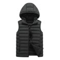 thumbnail image 2 of Puffer Vest Men Winter Detachable Hooded Casual Warm Full Zipper Sleeveless Padded Jackets Outerwear for Outdoor Daily Wear, 2 of 8