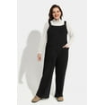 thumbnail image 4 of CASSIE LIZ Jumpsuit for Women Plus Size 3X Black Adjustable Strap Dressy Fall Casual Sleeveless Wide Leg Winter Overalls Outfits Clothes with Pocket 3XL 22W 24W, 4 of 6