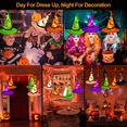 thumbnail image 2 of Halloween Decorations Lighted Witch Hats 5Pcs  Glowing Witch Hats 19ft Halloween String Light with 8 Modes Remote for Halloween Party Home Garden Tree Porch Decoration, 2 of 8