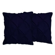 The Great American Store Set of 2 Pinch Pleat Pillow Shams (Euro 24 x 24, Navy Blue) 1800 Series Brushed Microfiber - Wrinkle & Stain Resistant Decorative Bed Pillow Shams