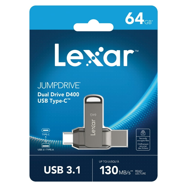 福袋 オンライン Drive Dual 3.1 USB D400 JumpDrive Lexar with USB-A and USB-C 外付けドライブ・ストレージ