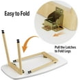 thumbnail image 3 of Folding Coffee Table White Small Coffee Tables for Living Room Portable Simple Modern Center Table for Small Spaces, No Assembly, 31.5 * 15.7 * 17.7IN, White Htp, 3 of 14