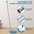 thumbnail image 2 of Matthew Microfiber Cloth Mop Compatible with Ceda Microfiber Cloth Mop Refill Commercial Mop Replacement 54" Stainless Steel Handle with 2 Wet Mop Heads w/1 Handle Incl.2Pcs Microfiber Cloth-Blue, 2 of 7